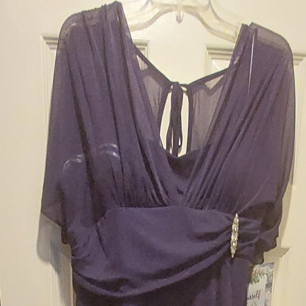 A purple evening gown